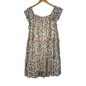 Hayden Women’s Floral Ruffle Sleeve Dress Smocked Detail Size Large